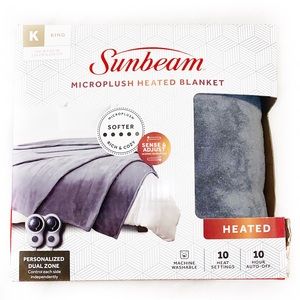Sunbeam | Bedding | Sunbeam King Microplush Electric Heated Blanket Dual  Zone Controls Gray | Poshmark